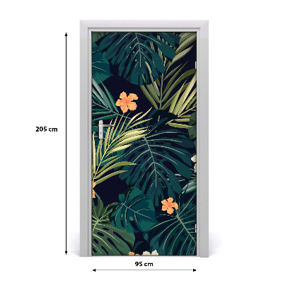 Adesivo per porta interna Fiori hawaiani