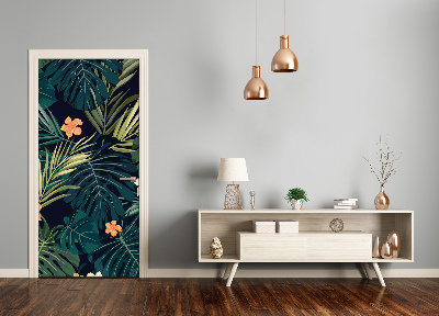 Adesivo per porta interna Fiori hawaiani