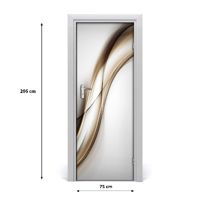 Adesivo per porta Onda marrone