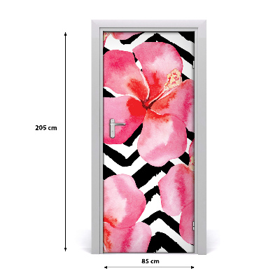 Adesivo per porta Fiori hawaiani