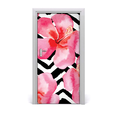 Adesivo per porta Fiori hawaiani