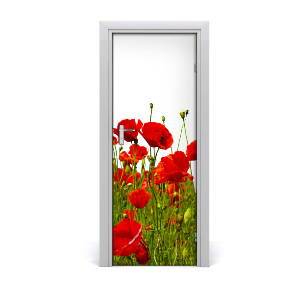 Adesivo per porta Campo maków