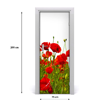 Adesivo per porta Campo maków