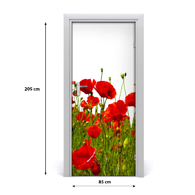 Adesivo per porta Campo maków