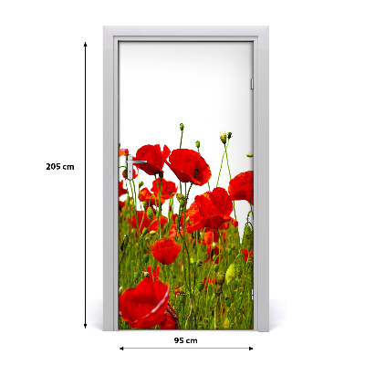 Adesivo per porta Campo maków