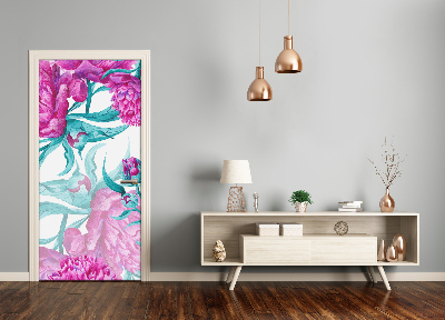 Poster adesivo per porta Peonie