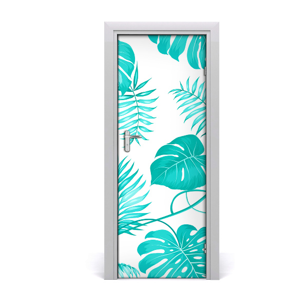 Adesivo per porta interna Foglie tropicali