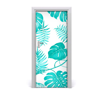 Adesivo per porta interna Foglie tropicali