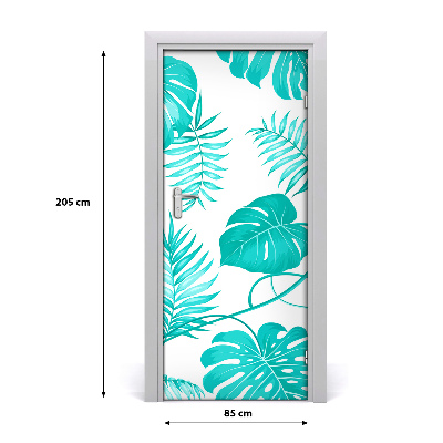 Adesivo per porta interna Foglie tropicali