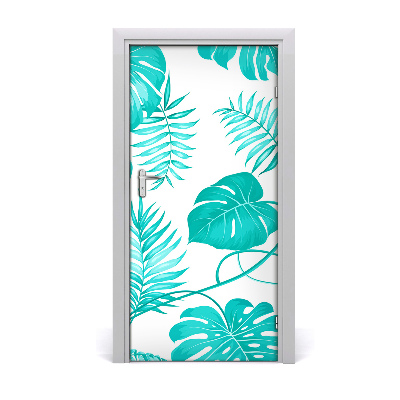 Adesivo per porta interna Foglie tropicali
