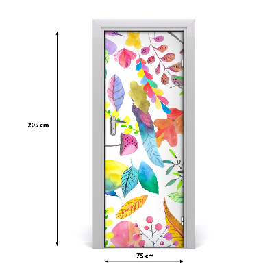 Sticker porta Foglie e funghi