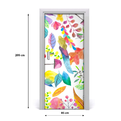 Sticker porta Foglie e funghi
