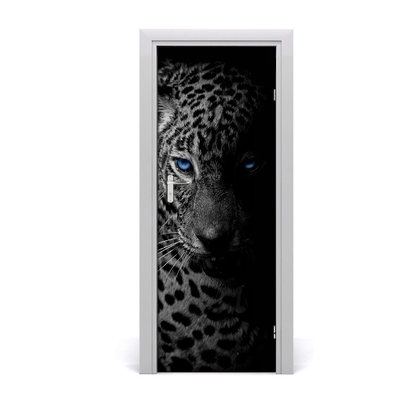 Adesivo per porta leopardo