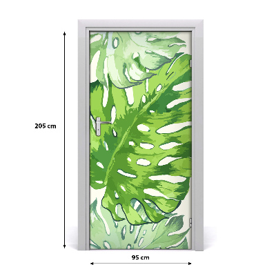Sticker porta Foglie tropicali