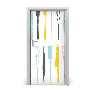Poster adesivo per porta Utensili da cucina