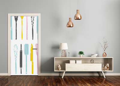 Poster adesivo per porta Utensili da cucina