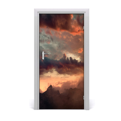 Adesivo per porta Tramonto della montagna