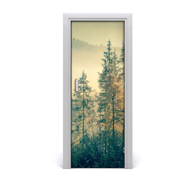 Poster adesivo per porta Nebbia sulla foresta