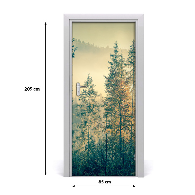 Poster adesivo per porta Nebbia sulla foresta