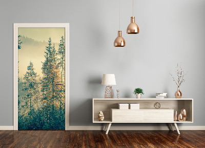Poster adesivo per porta Nebbia sulla foresta