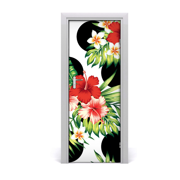 Adesivo per porta Pattern hawaiano