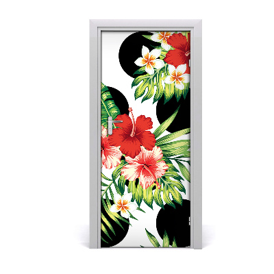 Adesivo per porta Pattern hawaiano