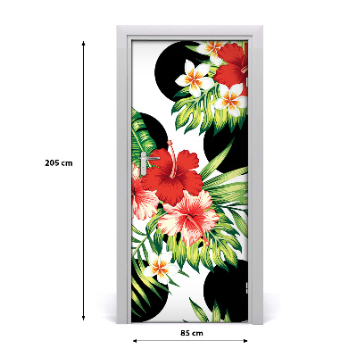 Adesivo per porta Pattern hawaiano