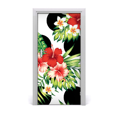 Adesivo per porta Pattern hawaiano
