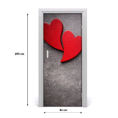 Adesivo per porta interna Cuori rossi