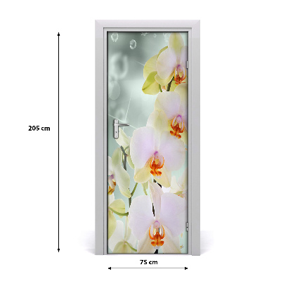 Adesivo per porta sulla porta dell'orchide