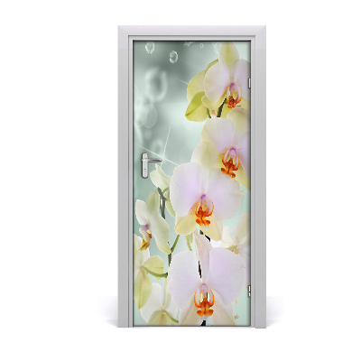 Adesivo per porta sulla porta dell'orchide