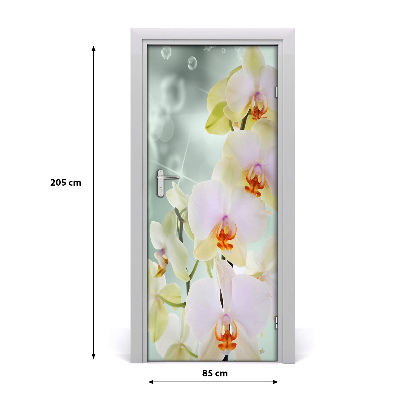 Adesivo per porta sulla porta dell'orchide