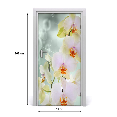 Adesivo per porta sulla porta dell'orchide