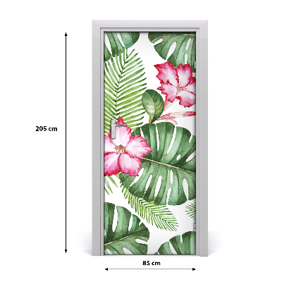 Adesivo per porta interna Pattern hawaiano