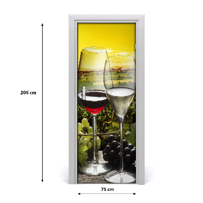 Adesivo per porta interna Vino e uva