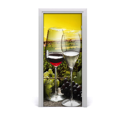 Adesivo per porta interna Vino e uva