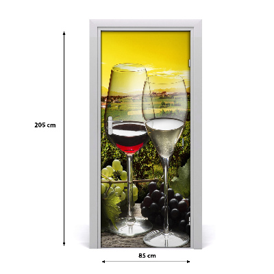 Adesivo per porta interna Vino e uva