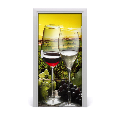Adesivo per porta interna Vino e uva