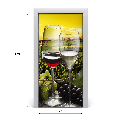 Adesivo per porta interna Vino e uva