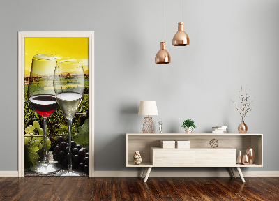 Adesivo per porta interna Vino e uva