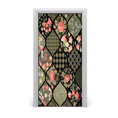 Adesivo per porta Pattern floreale