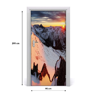 Poster adesivo per porta Paesaggi delle montagne in inverno