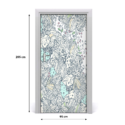Sticker porta Pattern floreale