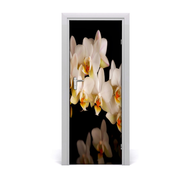 Adesivo per porta sulla porta dell'orchide