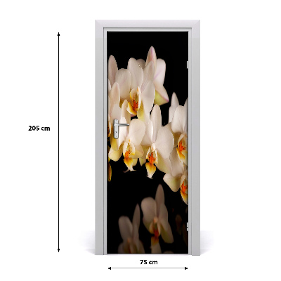 Adesivo per porta sulla porta dell'orchide