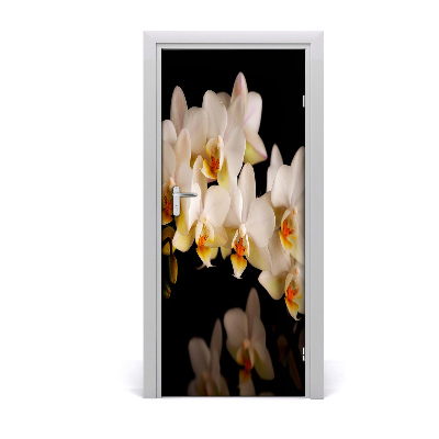 Adesivo per porta sulla porta dell'orchide