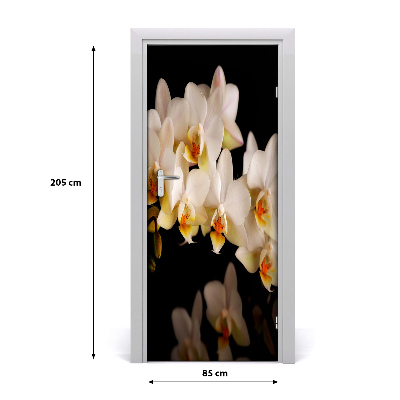 Adesivo per porta sulla porta dell'orchide