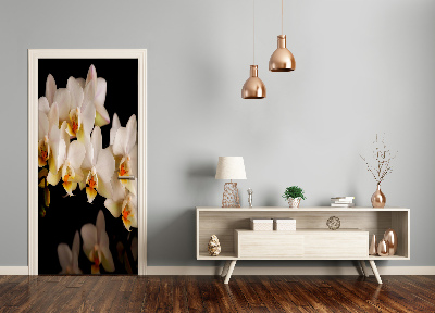 Adesivo per porta sulla porta dell'orchide