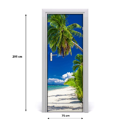 Adesivo per porta Spiaggia tropicale
