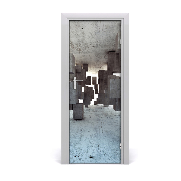 Poster adesivo per porta Cecheson in cemento